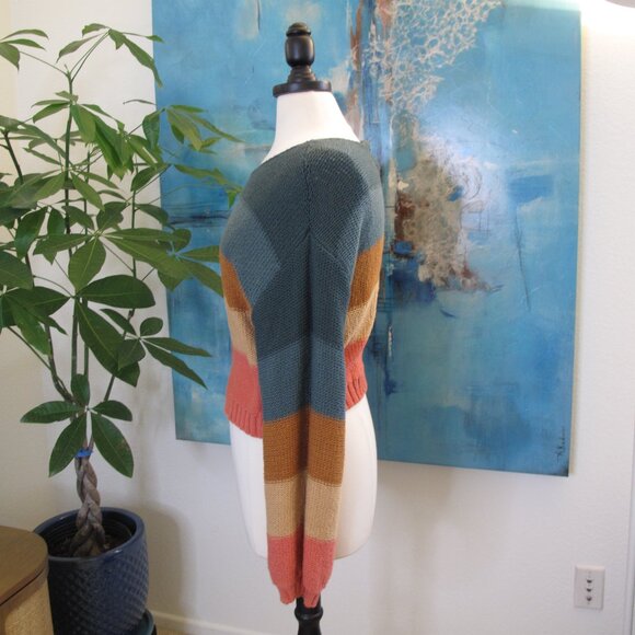 BILLABONG Retro Color Stripe Cropped Sweater - Picture 3 of 12